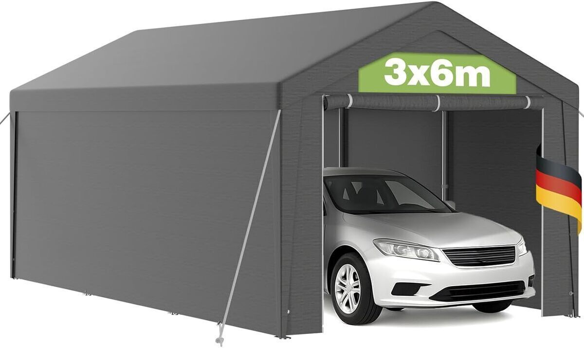 Test : abri extérieur Carport 3x6 m en acier galvanisé