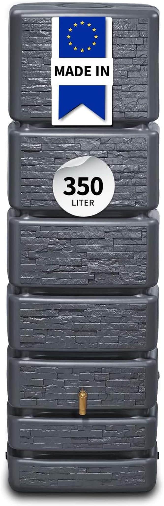 Test du récupérateur d'eau 4rain Slim Stone 350 l, gris graphite