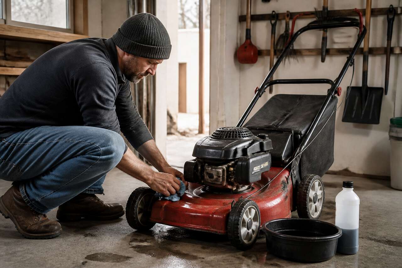 Ranger et nettoyer sa tondeuse thermique pour l'hiver : conseils pratiques