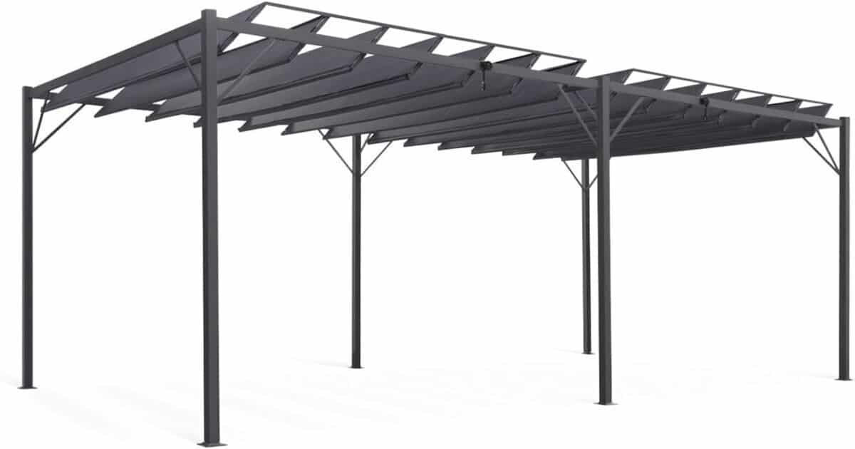 Test : pergola IDMarket lames orientables gris anthracite